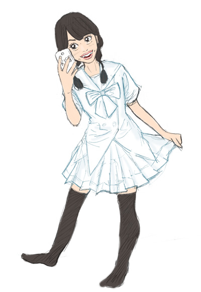 白いセーラー服の百田夏菜子さん